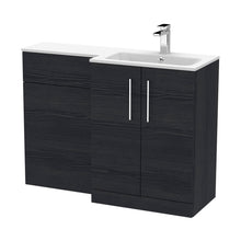 Nuie Arno 1100mm Right Hand Combination Contemporary Charcoal Black MFC Textured Woodgrain,stone 858x1105x390mm - ARN612R - JJ Building Materials