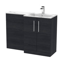 Nuie Arno 1100mm Right Hand Combination Contemporary Charcoal Black MFC Textured Woodgrain,stone 858x1105x390mm - ARN613R - JJ Building Materials