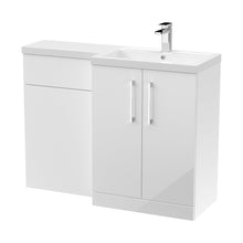 Nuie Arno 1100mm Right Hand Combination Contemporary Gloss White MFC Painted Gloss 858x1105x390mm - JJ Building Materials