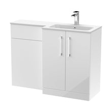 Nuie Arno 1100mm Right Hand Combination Contemporary Gloss White MFC Painted Gloss,stone 858x1105x390mm - ARN112R - JJ Building Materials