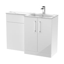 Nuie Arno 1100mm Right Hand Combination Contemporary Gloss White MFC Painted Gloss,stone 858x1105x390mm - ARN113R - JJ Building Materials