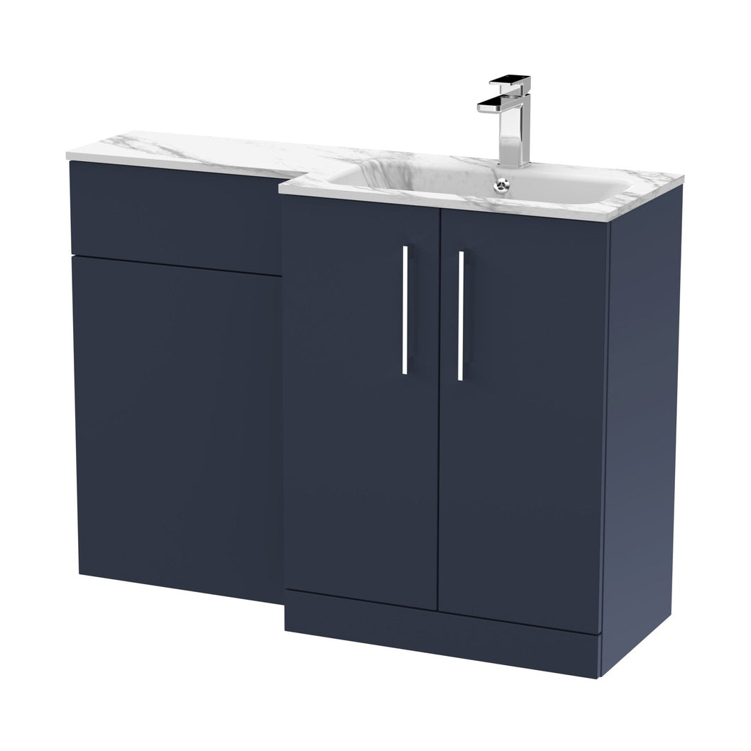 Nuie Arno 1100mm Right Hand Combination Contemporary Midnight Blue MFC Painted Matt,stone 858x1105x390mm - ARN2913R - JJ Building Materials