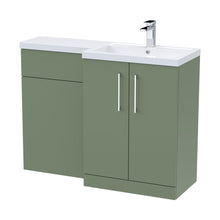 Nuie Arno 1100mm Right Hand Combination Contemporary Satin Green MFC Painted Matt 858x1105x390mm - JJ Building Materials