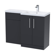 Nuie Arno 1100mm Right Hand Combination Contemporary Soft Black MFC Painted Matt 858x1105x390mm - JJ Building Materials