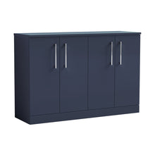 Nuie Arno 1200mm Floor Standing 4-door Vanity & Worktop Contemporary Midnight Blue MFC Painted Matt 818x1205x390mm - JJ Building Materials