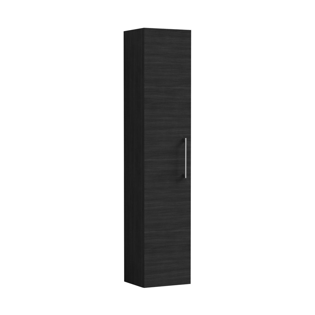 Nuie Arno 300mm Tall Unit (1 Door) Contemporary Charcoal Black MFC Textured Woodgrain 1435x300x260mm - JJ Building Materials