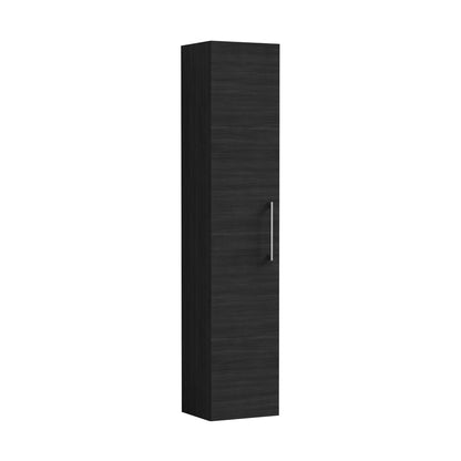 Nuie Arno 300mm Tall Unit (1 Door) Contemporary Charcoal Black MFC Textured Woodgrain 1435x300x260mm - JJ Building Materials