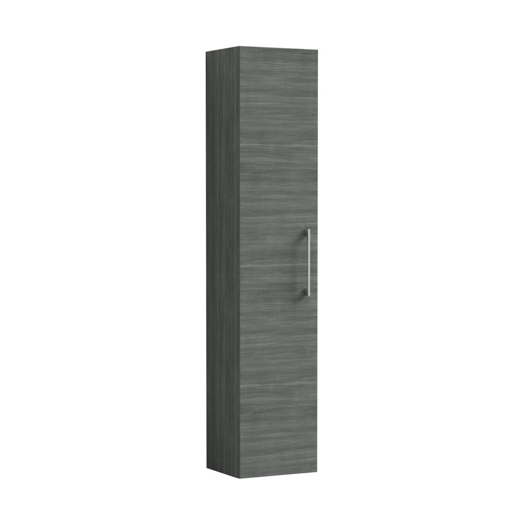Nuie Arno 300mm Tall Unit (1 Door) Contemporary Graphite Grey Woodgrain MFC Textured Woodgrain 1435x300x260mm - JJ Building Materials