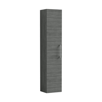 Nuie Arno 300mm Tall Unit (1 Door) Contemporary Graphite Grey Woodgrain MFC Textured Woodgrain 1435x300x260mm - JJ Building Materials
