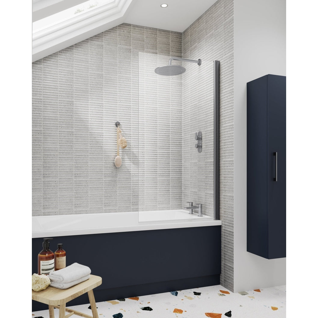 Nuie Arno 300mm Tall Unit (1 Door) Contemporary Midnight Blue MFC Painted Matt 1433x300x253mm - JJ Building Materials