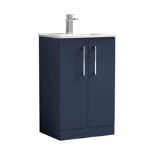 Nuie Arno 500mm Floor Standing 2 Door Vanity & Basin 2 Contemporary Midnight Blue MFC 818x500x390mm - JJ Building Materials