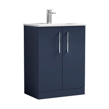 Nuie Arno 600mm Floor Standing 2-door Vanity & Basin 2 Contemporary Midnight Blue MFC 818x600x390mm - JJ Building Materials
