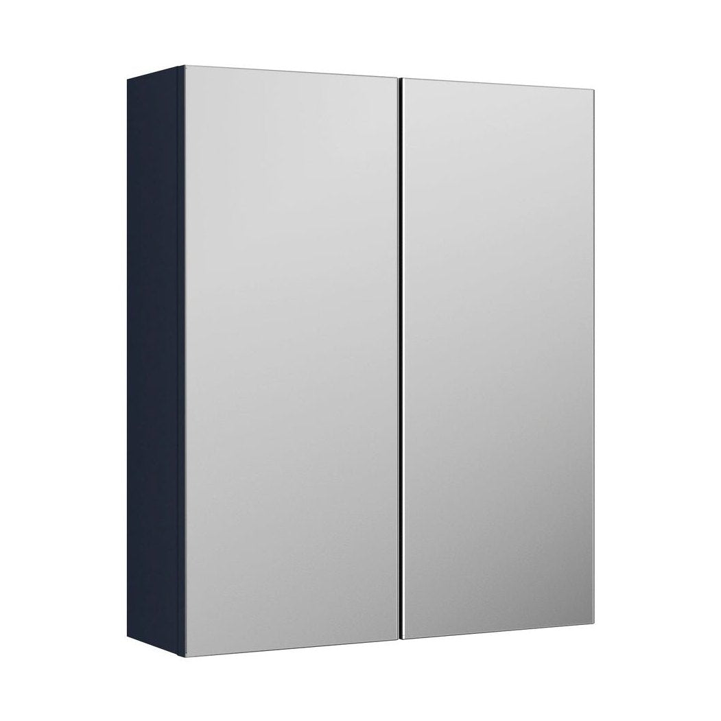 Nuie Arno 600mm Mirror Unit (50/50) Contemporary Midnight Blue MFC Painted Matt 715x600x182mm - JJ Building Materials