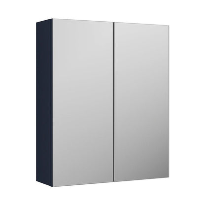 Nuie Arno 600mm Mirror Unit (50/50) Contemporary Midnight Blue MFC Painted Matt 715x600x182mm - JJ Building Materials