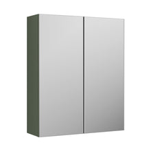 Nuie Arno 600mm Mirror Unit (50/50) Contemporary Satin Green MFC Painted Matt 715x600x182mm - JJ Building Materials