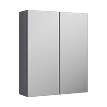 Nuie Arno 600mm Mirror Unit (50/50) Contemporary Satin Grey MFC Painted Matt 715x600x182mm - JJ Building Materials