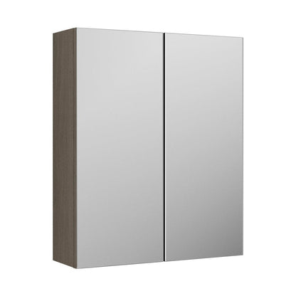 Nuie Arno 600mm Mirror Unit (50/50) Contemporary Solace Oak MFC Textured Woodgrain 715x600x182mm - JJ Building Materials
