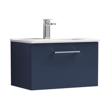 Nuie Arno 600mm Wall Hung 1-drawer Vanity & Basin 2 Contemporary Midnight Blue 377x600x390mm - JJ Building Materials