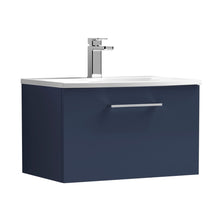 Nuie Arno 600mm Wall Hung 1-drawer Vanity & Basin 4 Contemporary Midnight Blue 389x610x440mm - JJ Building Materials