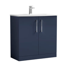 Nuie Arno 800mm Floor Standing 2-door Vanity & Basin 4 Contemporary Midnight Blue MFC 830x810x440mm - JJ Building Materials