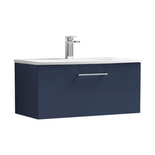 Nuie Arno 800mm Wall Hung 1-drawer Vanity & Basin 4 Contemporary Midnight Blue 389x810x440mm - JJ Building Materials