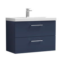 Nuie Arno 800mm Wall Hung 2-drawer Vanity & Basin 1 Contemporary Midnight Blue 580x810x390mm - JJ Building Materials