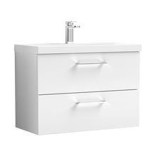 Nuie Arno 800mm Wall Hung 2 Drawer Vanity & Basin 3 Contemporary Gloss White 589x810x395mm - JJ Building Materials