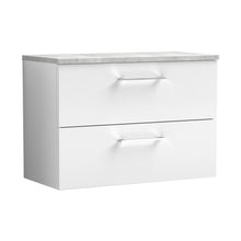 Nuie Arno 800mm Wall Hung 2 Drawer Vanity & Laminate Top Contemporary Gloss White MFC Painted Gloss 561x805x390mm - ARN126LBG - JJ Building Materials