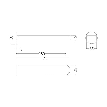 Nuie Arvan Bath Spout Contemporary Chrome Brass 45x45x205mm - JJ Building Materials