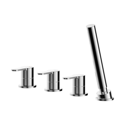 Nuie Arvan Deck Mounted 4 Tap Hole Bath Shower Mixer No Spout Contemporary Chrome Brass,brass ABS 230x435x75mm - JJ Building Materials