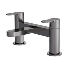 Nuie Arvan Deck Mounted Bath Filler Contemporary Brushed Pewter Brass 120x230x142mm - JJ Building Materials