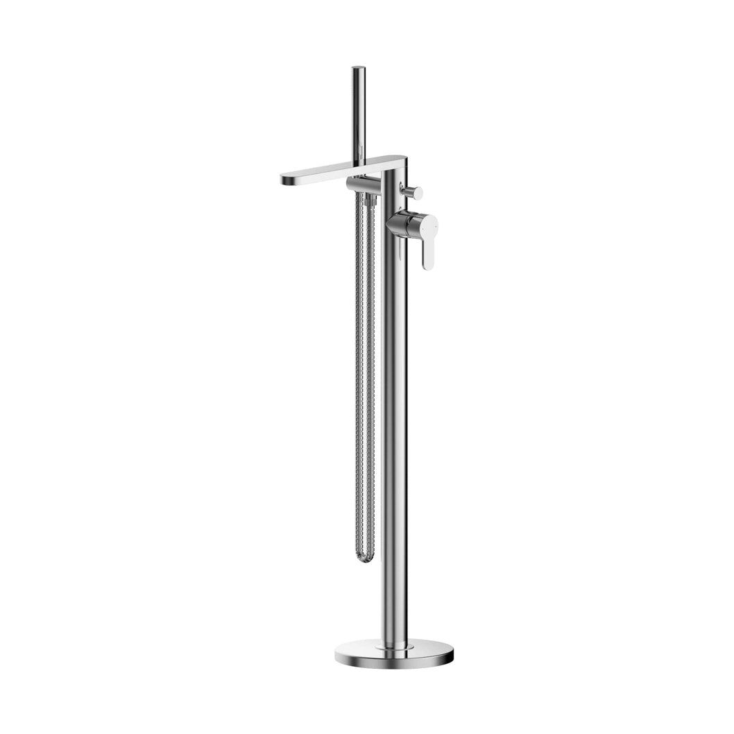 Nuie Arvan Freestanding Bath Shower Mixer Contemporary Chrome Brass ABS,plastic 880x200x282mm - JJ Building Materials