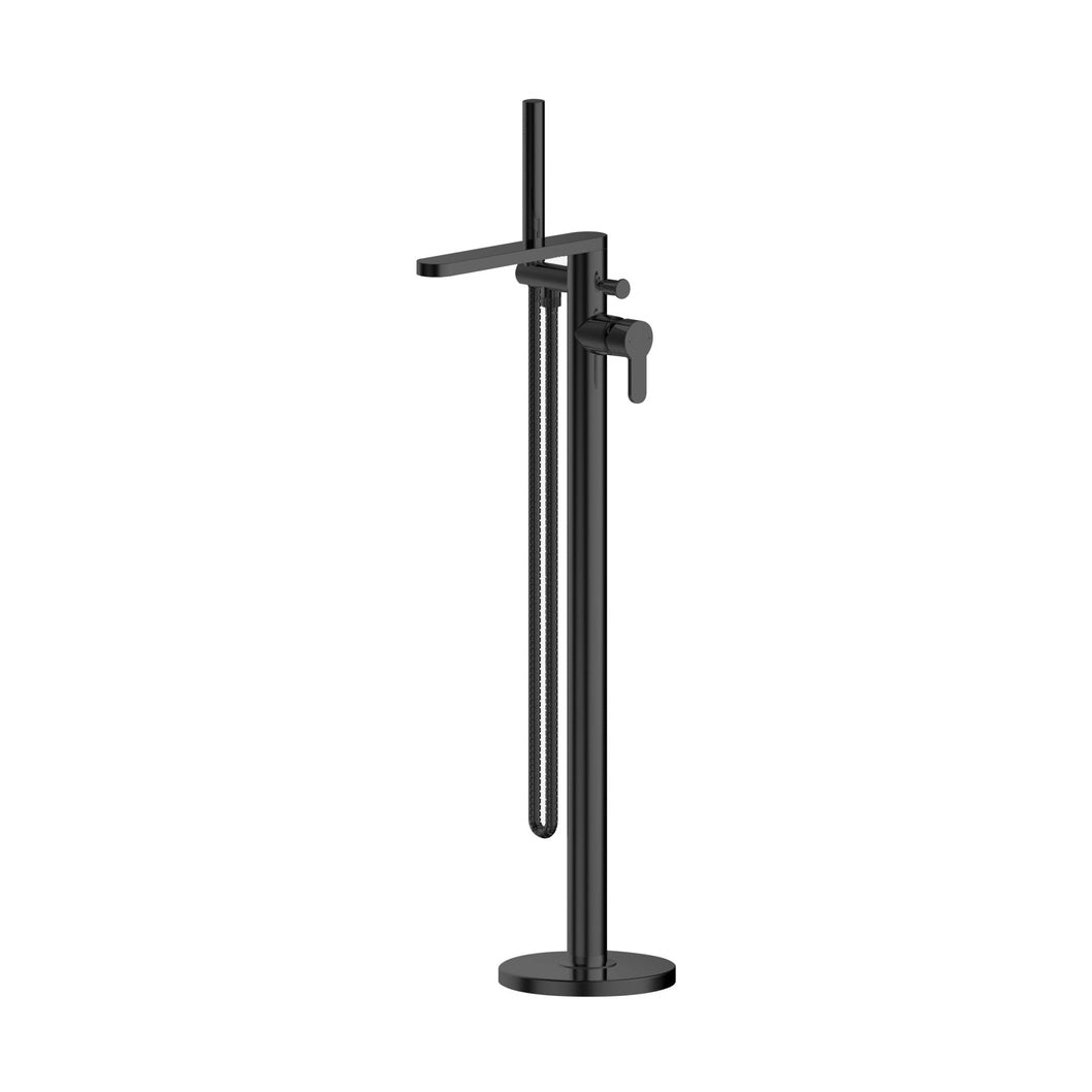 Nuie Arvan Freestanding Bath Shower Mixer Contemporary Matt Black Brass ABS,plastic 880x200x282mm - JJ Building Materials