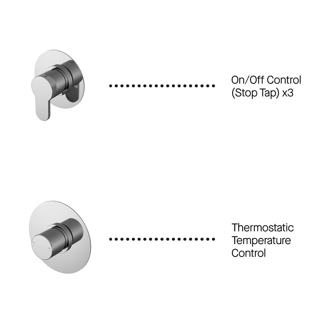 Nuie Arvan Manual Shower Valve Contemporary Chrome Brass ABS 110x110x113mm - JJ Building Materials