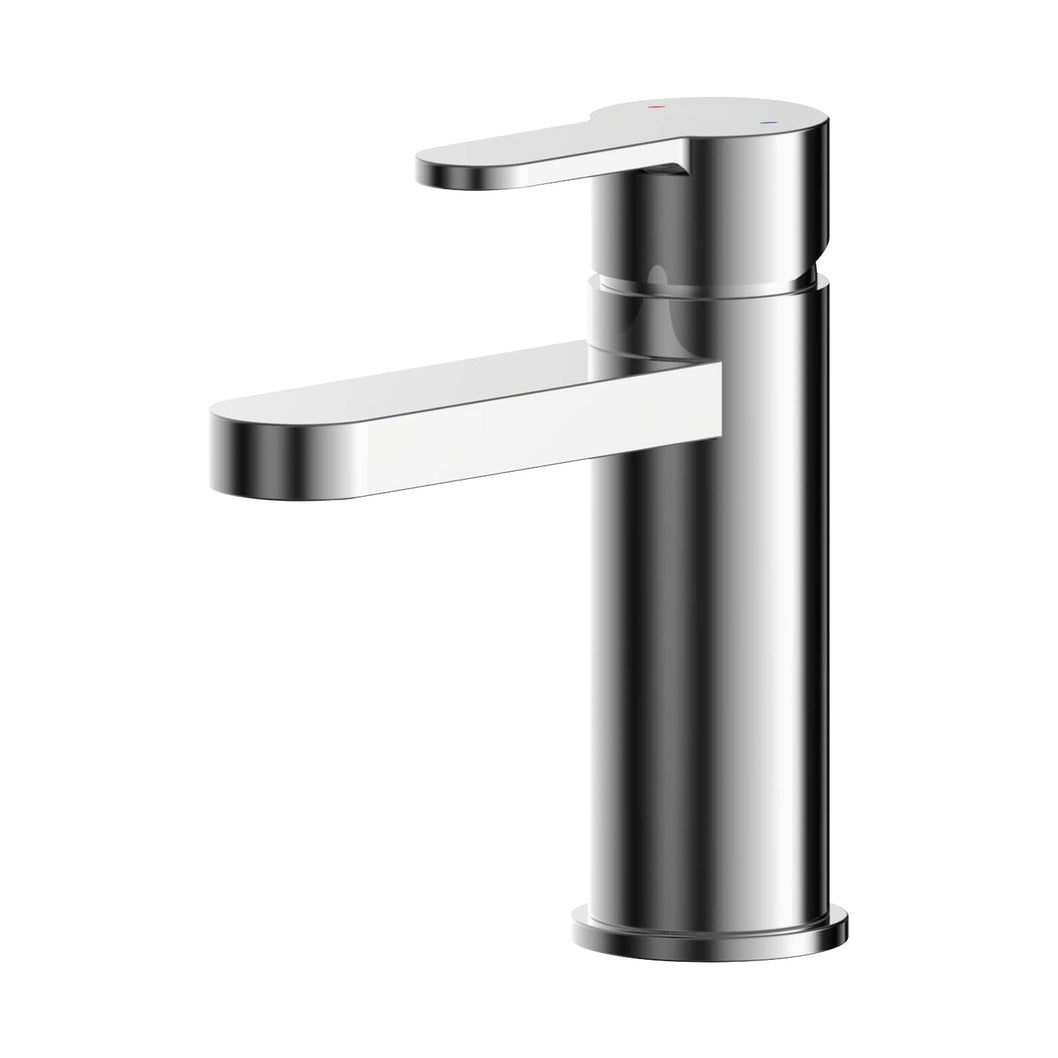 Nuie Arvan Mini Basin Mixer With Push Button Waste Contemporary Chrome Brass,plastic 140x45x125mm - JJ Building Materials