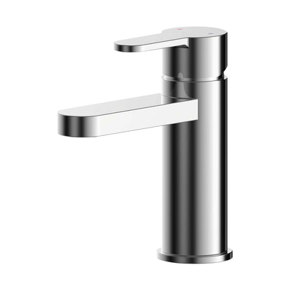 Nuie Arvan Mini Basin Mixer With Push Button Waste Contemporary Chrome Brass,plastic 140x45x125mm - JJ Building Materials