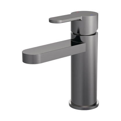 Nuie Arvan Mono Basin Mixer With Push Button Waste Contemporary Brushed Pewter Brass,plastic 160x52x147mm - JJ Building Materials