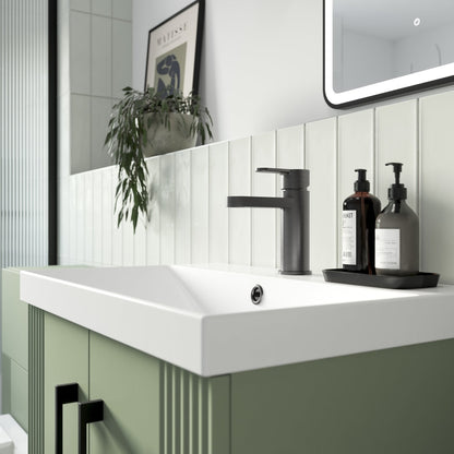 Nuie Arvan Mono Basin Mixer With Push Button Waste Contemporary Brushed Pewter Brass,plastic 160x52x147mm - JJ Building Materials