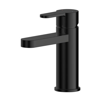 Nuie Arvan Mono Basin Mixer With Push Button Waste Contemporary Matt Black Brass,plastic 160x52x147mm - JJ Building Materials