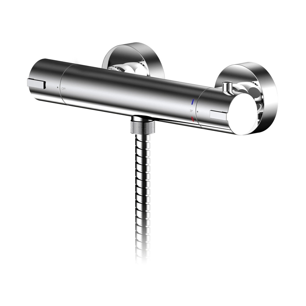 Nuie Arvan Thermostatic Bar Valve Contemporary Chrome Brass ABS 55x275x72mm - JJ Building Materials
