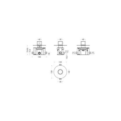 Nuie Arvan Thermostatic Temperature Control Valve Contemporary Chrome Brass ABS 125x125x135mm - JJ Building Materials