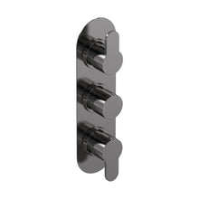Nuie Arvan Triple Thermostatic Valve Contemporary Brushed Pewter Brass ABS 280x80x136mm - JJ Building Materials