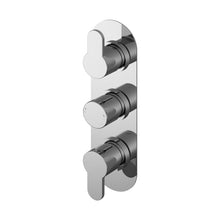 Nuie Arvan Triple Thermostatic Valve With Diverter Contemporary Chrome Brass ABS 280x95x136mm - JJ Building Materials