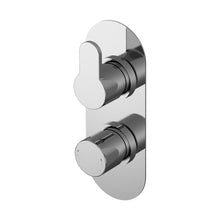 Nuie Arvan Twin Thermostatic Valve With Diverter Contemporary Chrome Brass ABS 215x80x136mm - JJ Building Materials