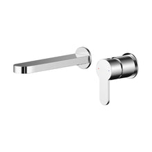 Nuie Arvan Wall Mounted 2 Tap Hole Basin Mixer Contemporary Chrome Brass,plastic 95x147x195mm - JJ Building Materials