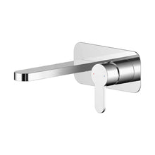 Nuie Arvan Wall Mounted 2 Tap Hole Basin Mixer With Plate Contemporary Chrome Brass,plastic 108x180x193mm - JJ Building Materials