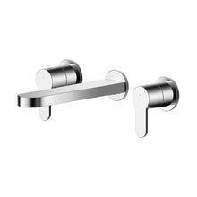 Nuie Arvan Wall Mounted 3 Tap Hole Basin Mixer Contemporary Chrome Brass 75x245x195mm - JJ Building Materials
