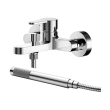 Nuie Arvan Wall Mounted Bath Shower Mixer With Kit Contemporary Chrome Brass ABS,plastic 77x180x190mm - JJ Building Materials