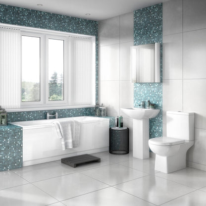 Nuie Asselby Close Coupled Wc Contemporary White Vitreous China 810x410x670mm - JJ Building Materials