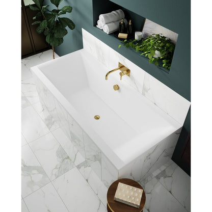Nuie Asselby Square Double Ended Bath 1700 X 750mm Contemporary White Acrylic - JJ Building Materials